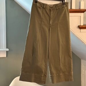 Anthropologie Wide Leg Olive Green Culottes - 14